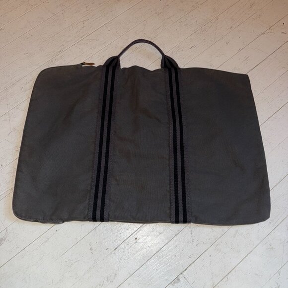 Hermes Fourre Tout Porte Canvas Gray Bag - Picture 2 of 6